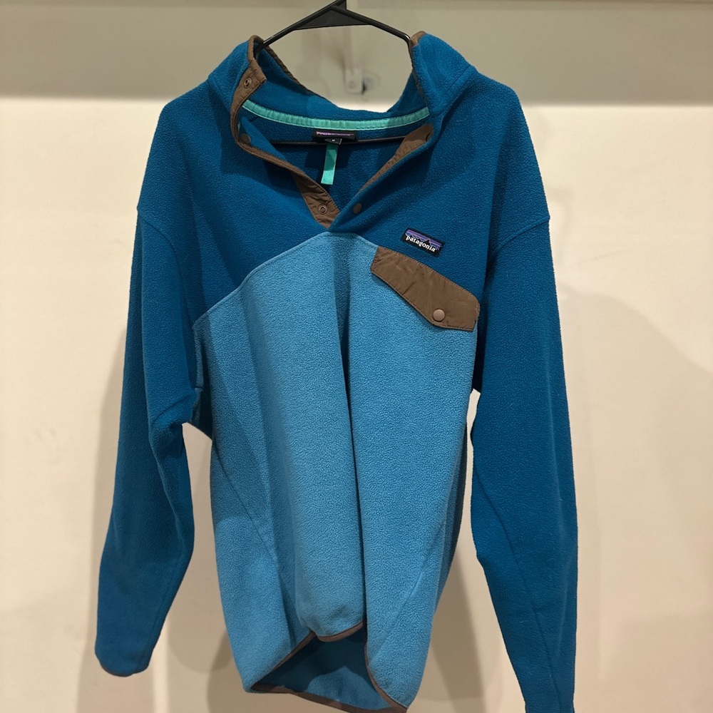 Patagonia Teal and Brown Synchilla Fleece